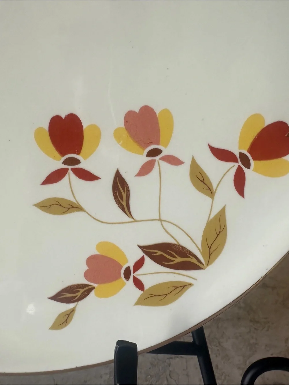Vintage Superior Hall China Autumn Leaf Cake Plate Hot Plate Trivet 9.75” EUC